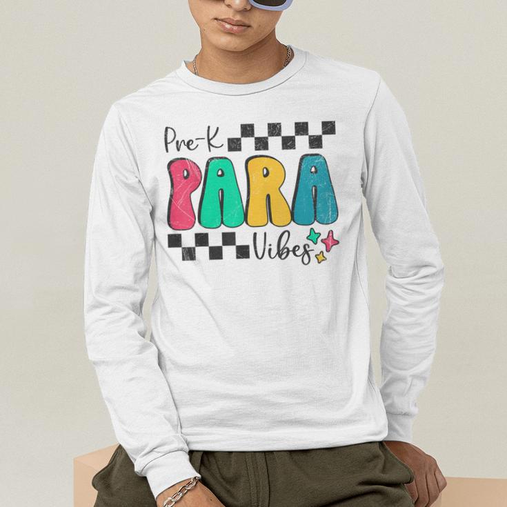 Pre-K Paraprofessional Teacher Back To School Vibes Men's Long Sleeve T-Shirt, funny gift