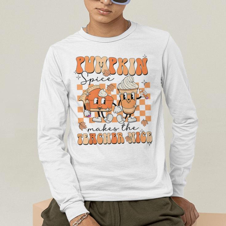 Pumpkin Spice Makes The Teacher Nice Teacher Graduation Men's Long Sleeve T-Shirt, funny gift Pumpkin Spice Makes The Teacher Nice Teacher Graduation Men's Long Sleeve T-Shirt, funny gift