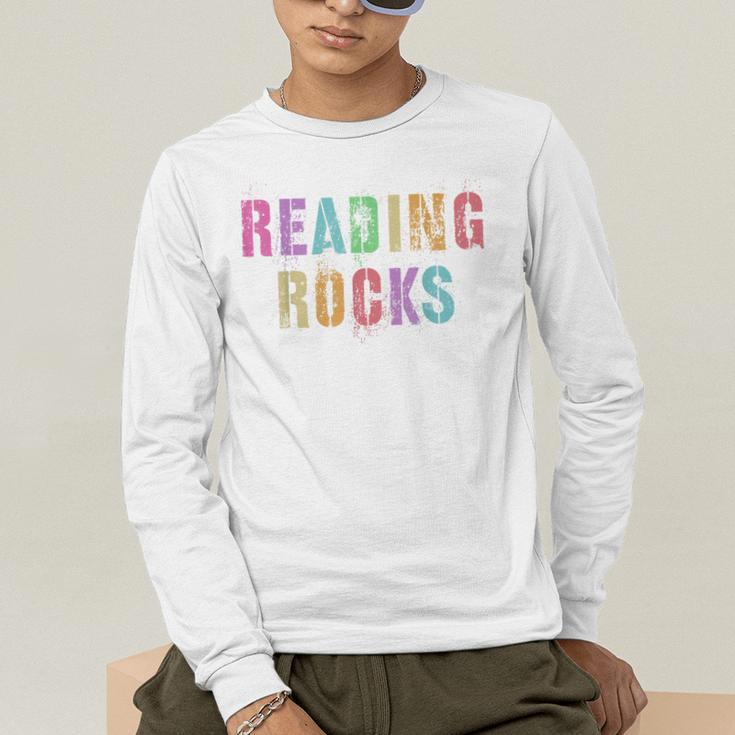 READING ROCKS English Teacher ELA ABCD Read Star Kinder Men's Long Sleeve T-Shirt, funny gift