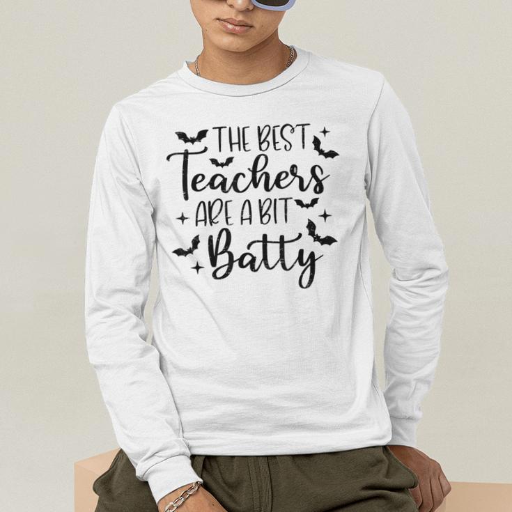 Retro The Best Teachers Are A Bit Batty Halloween Teacher Men's Long Sleeve T-Shirt, funny gift Retro The Best Teachers Are A Bit Batty Halloween Teacher Men's Long Sleeve T-Shirt, funny gift