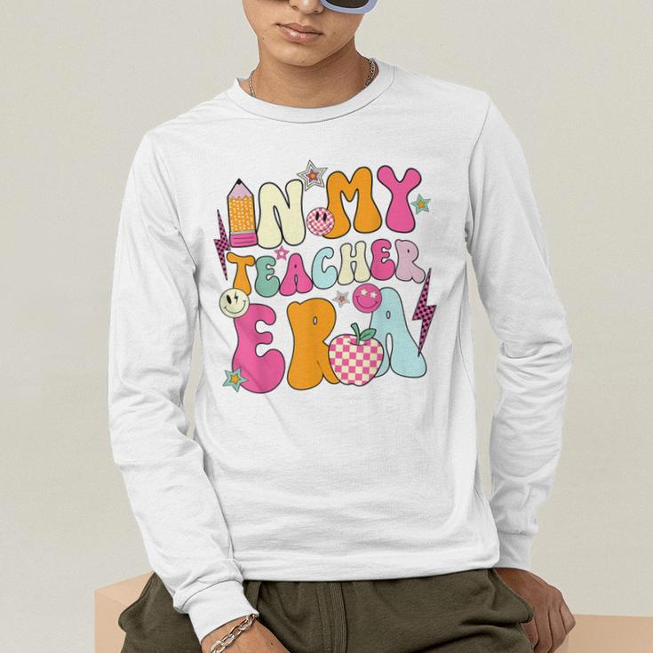 Retro Groovy In My Teaching Era Best Teacher Appreciation Men's Long Sleeve T-Shirt, funny gift