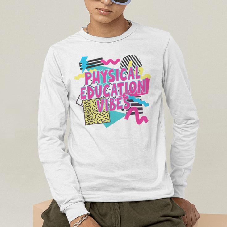 Retro Physical Education Vibes Gym Teacher Phys Ed Teacher Men's Long Sleeve T-Shirt, funny gift Retro Physical Education Vibes Gym Teacher Phys Ed Teacher Men's Long Sleeve T-Shirt, funny gift