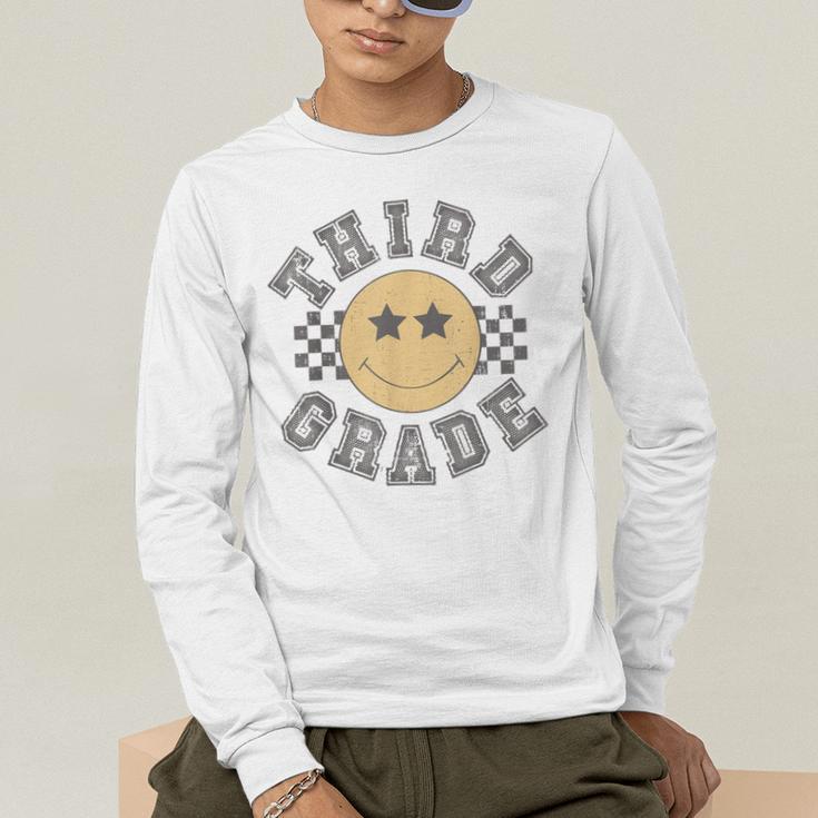 Retro Third Grade Teacher Student 1st Day Back To School Men's Long Sleeve T-Shirt, funny gift