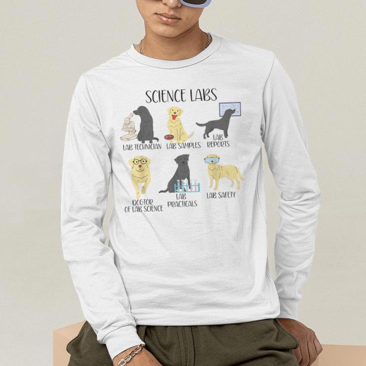 Science Labs Dogs Labrador Retriever Science Teacher Men's Long Sleeve T-Shirt, funny gift