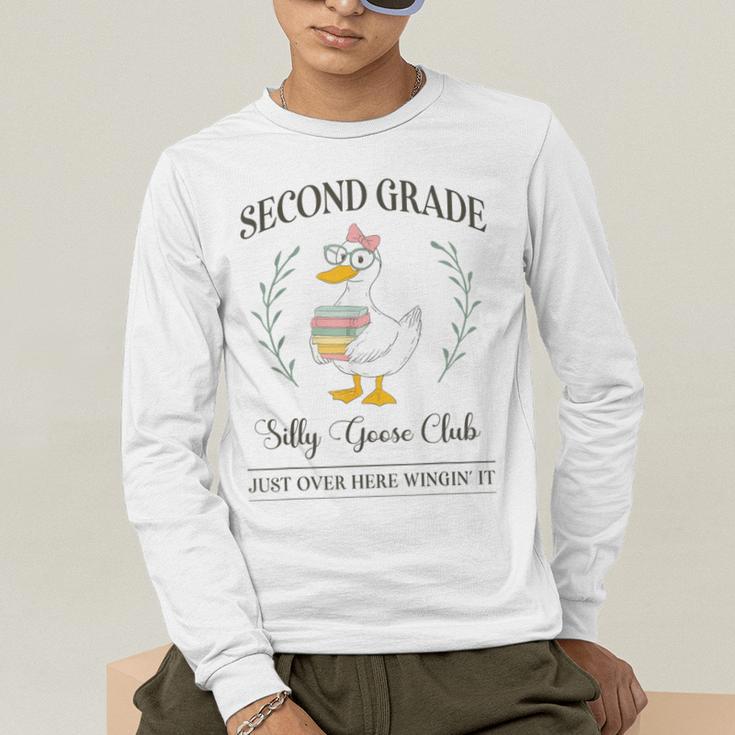 Second Grade Silly Goose Club For Teacher Or Student Men's Long Sleeve T-Shirt, funny gift