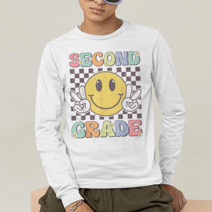 Second Grade Teachers Boys Girls Smile Face 2nd Grade Team Men's Long Sleeve T-Shirt, funny gift