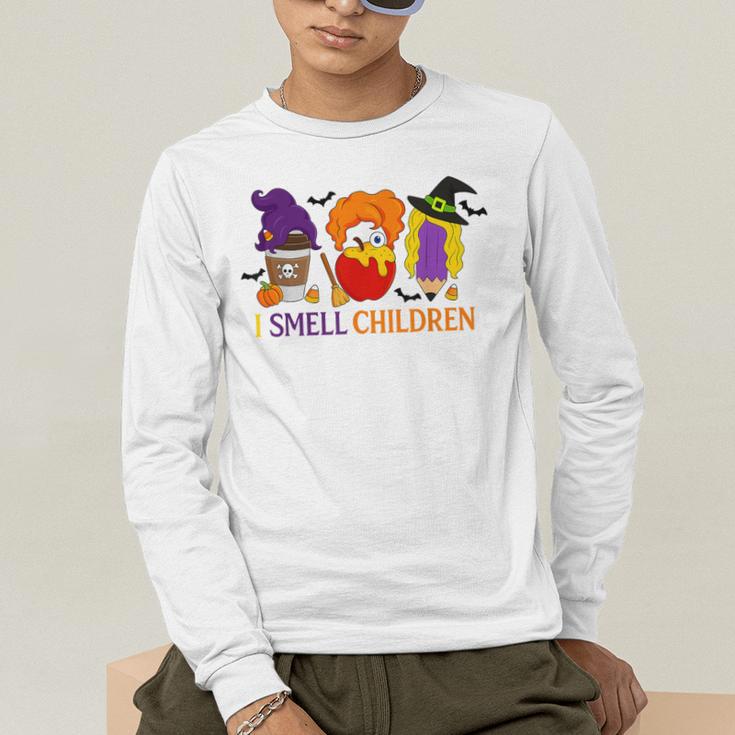 I Smell Children Witch Teacher Halloween Trick Or Teach Men's Long Sleeve T-Shirt, funny gift I Smell Children Witch Teacher Halloween Trick Or Teach Men's Long Sleeve T-Shirt, funny gift