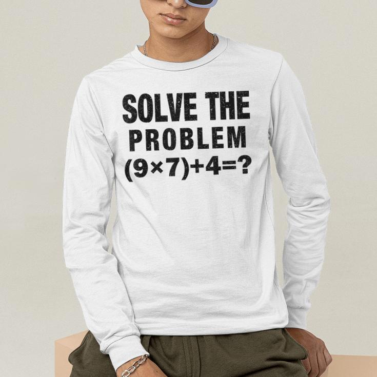 Solve The Problem 9×74 Math Teacher Men's Long Sleeve T-Shirt, funny gift Solve The Problem 9×74 Math Teacher Men's Long Sleeve T-Shirt, funny gift