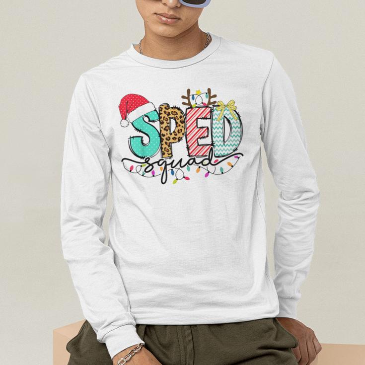 SPED Squad Special Education Teacher Autism Christmas Women Men's Long Sleeve T-Shirt, funny gift