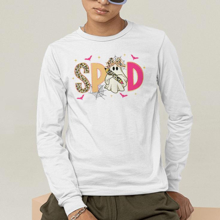 Sped Teacher Halloween Ghost Special Education Preppy Fall Men's Long Sleeve T-Shirt, funny gift