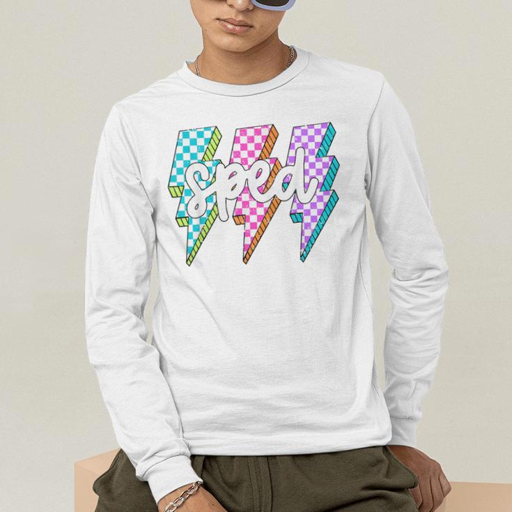 SPED Teacher Squad Lightning Bolt Special Education Men's Long Sleeve T-Shirt, funny gift SPED Teacher Squad Lightning Bolt Special Education Men's Long Sleeve T-Shirt, funny gift