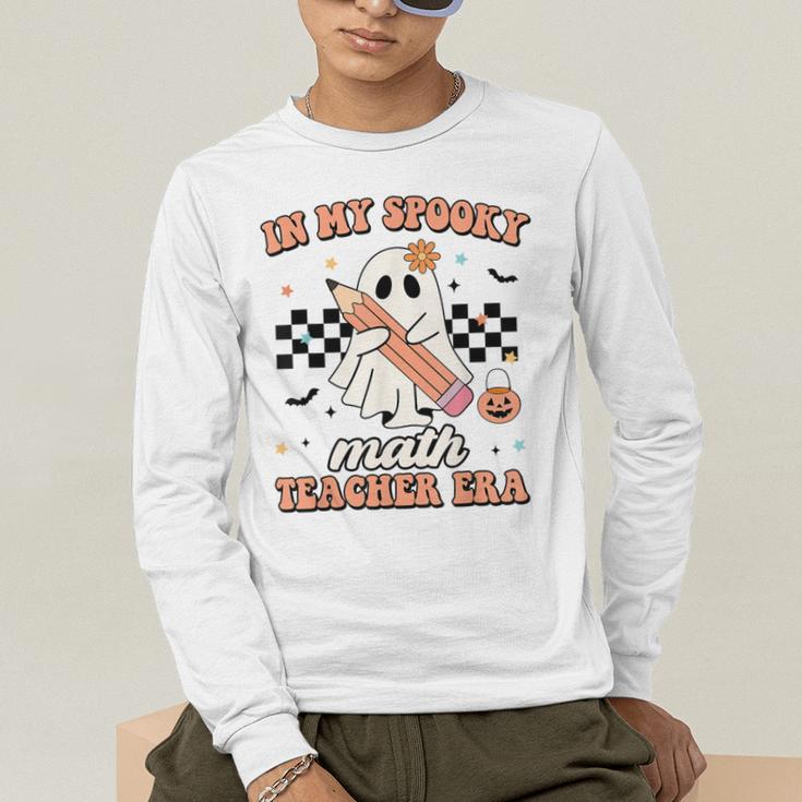 In My Spooky Math Teacher Era Groovy Retro Halloween Costume For Men Women Men's Long Sleeve T-Shirt, funny gift In My Spooky Math Teacher Era Groovy Retro Halloween Costume For Men Women Men's Long Sleeve T-Shirt, funny gift