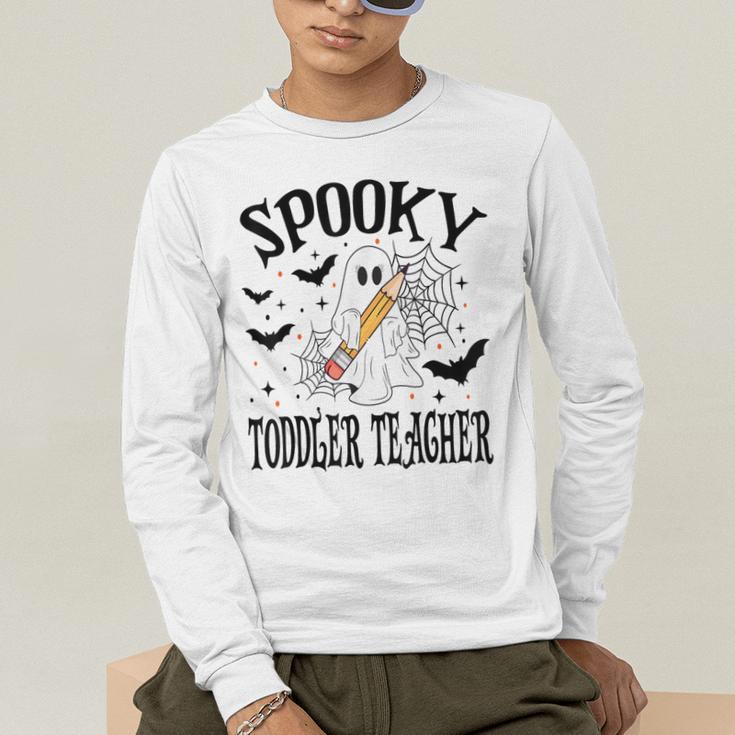 Spooky Toddler Teacher Halloween School Men's Long Sleeve T-Shirt, funny gift Spooky Toddler Teacher Halloween School Men's Long Sleeve T-Shirt, funny gift