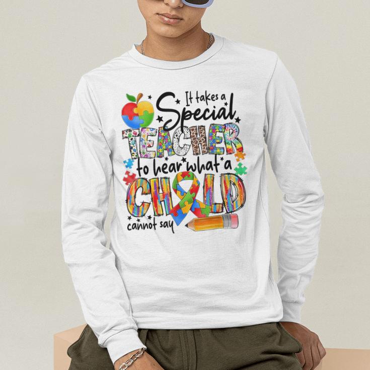 It Takes A Special Teacher To Hear What A Child Cannot Say Men's Long Sleeve T-Shirt, funny gift It Takes A Special Teacher To Hear What A Child Cannot Say Men's Long Sleeve T-Shirt, funny gift
