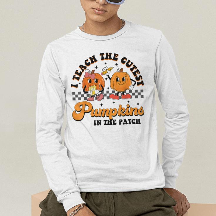I Teach The Cutest Pumpkins In The Patch Halloween Teacher For Men Women Kids Men's Long Sleeve T-Shirt, funny gift I Teach The Cutest Pumpkins In The Patch Halloween Teacher For Men Women Kids Men's Long Sleeve T-Shirt, funny gift