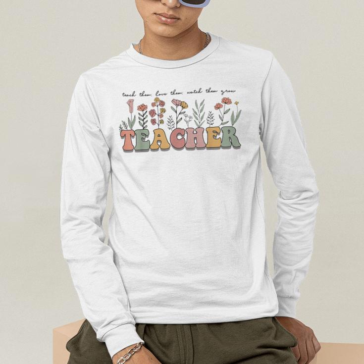 Teach Them Love Them Watch Them Grow Teacher Men's Long Sleeve T-Shirt, funny gift Teach Them Love Them Watch Them Grow Teacher Men's Long Sleeve T-Shirt, funny gift