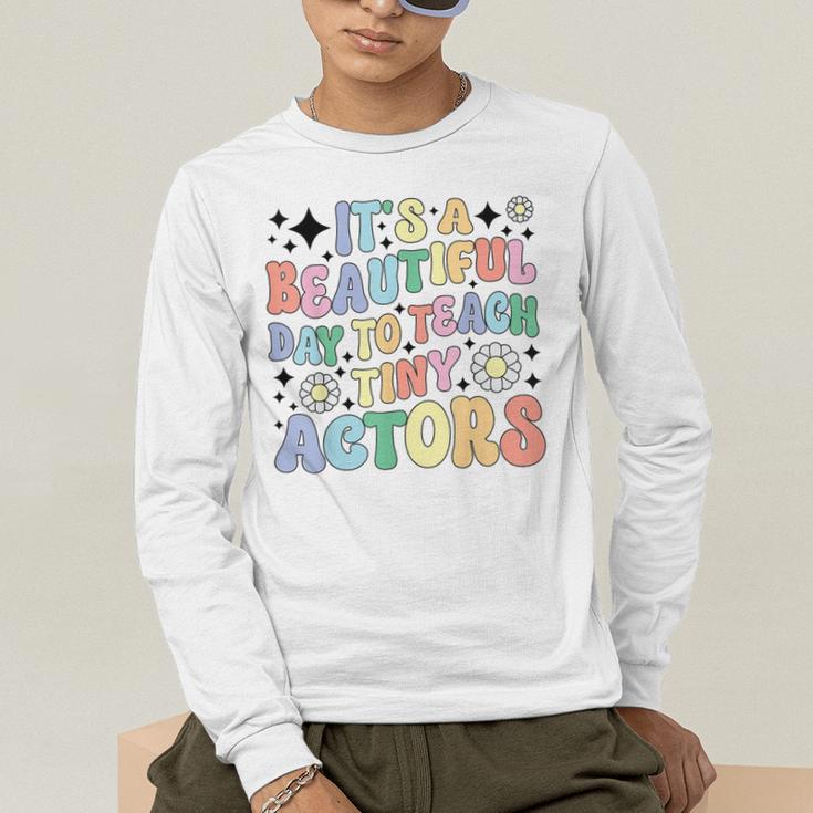 Teach Tiny Actors Theater Drama Teacher Drama Teaching Men's Long Sleeve T-Shirt, funny gift Teach Tiny Actors Theater Drama Teacher Drama Teaching Men's Long Sleeve T-Shirt, funny gift