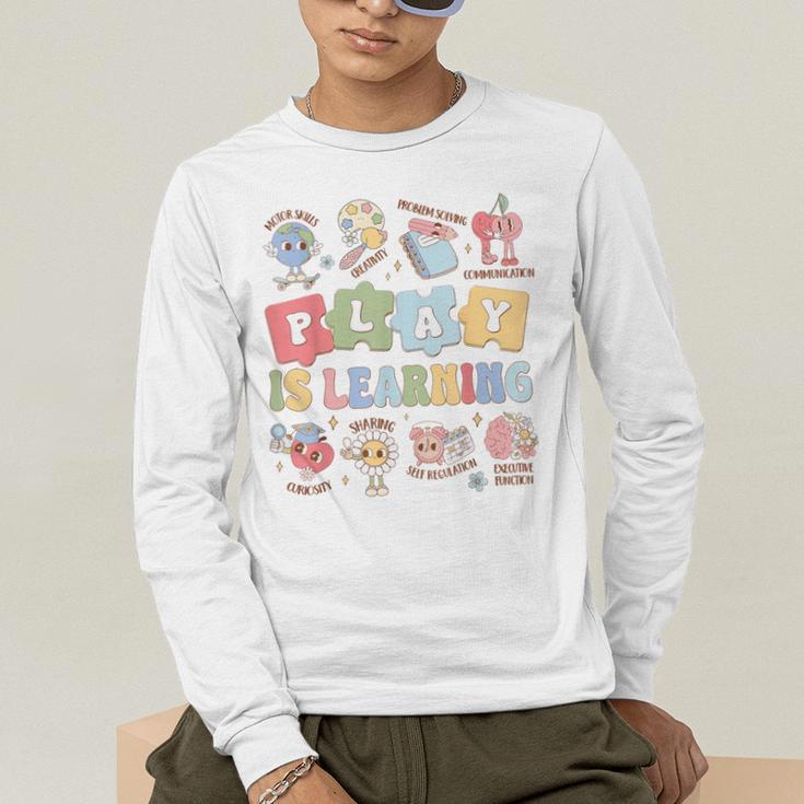Teacher Groovy Play Is Learning Back To School Men's Long Sleeve T-Shirt, funny gift Teacher Groovy Play Is Learning Back To School Men's Long Sleeve T-Shirt, funny gift