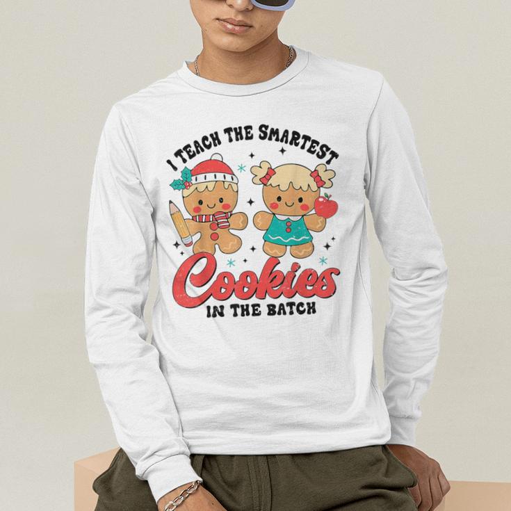 Teacher Of Smart Cookies Cute Gingerbread Teacher Christmas Men's Long Sleeve T-Shirt, funny gift