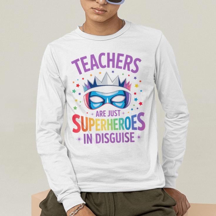 Teachers Are Just Superheroes In Disguise Back To School Men's Long Sleeve T-Shirt, funny gift Teachers Are Just Superheroes In Disguise Back To School Men's Long Sleeve T-Shirt, funny gift