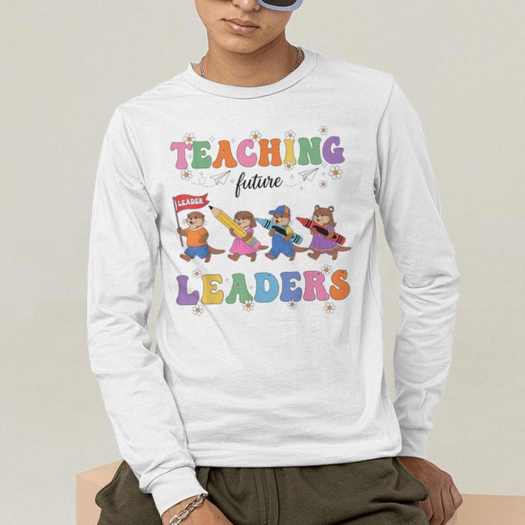 Teaching Future Leaders Otter Back To School Teacher Men's Long Sleeve T-Shirt, funny gift Teaching Future Leaders Otter Back To School Teacher Men's Long Sleeve T-Shirt, funny gift