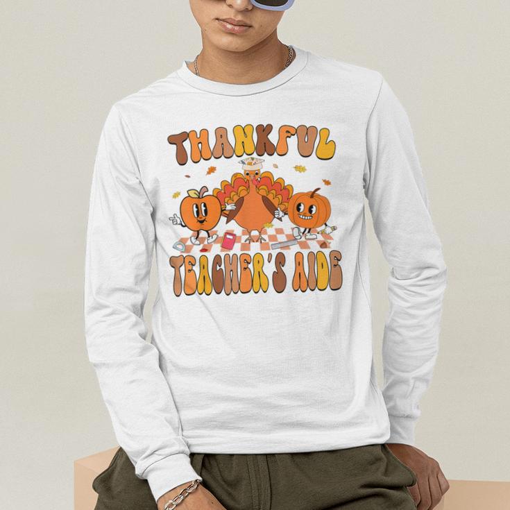 Thankful Teacher's Aide Thanksgiving Autumn Fall Women Men Men's Long Sleeve T-Shirt, funny gift Thankful Teacher's Aide Thanksgiving Autumn Fall Women Men Men's Long Sleeve T-Shirt, funny gift