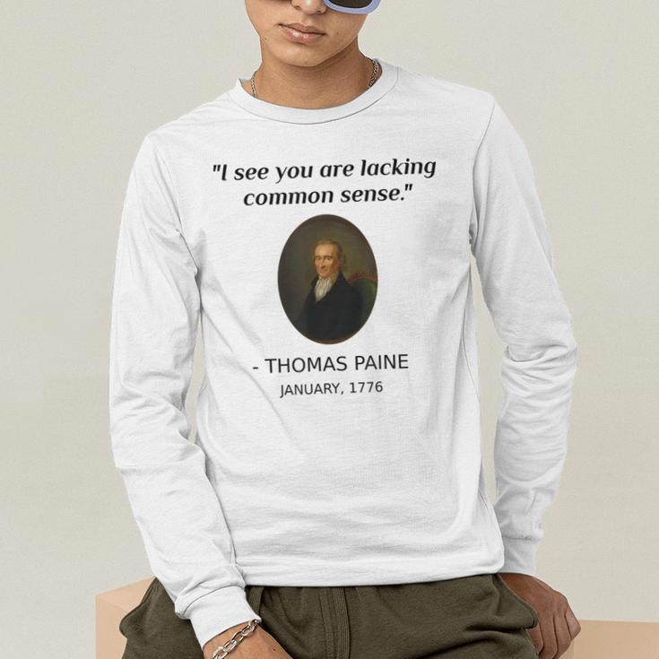 Thomas Paine Common Sense USA History Teacher Student Men's Long Sleeve T-Shirt, funny gift