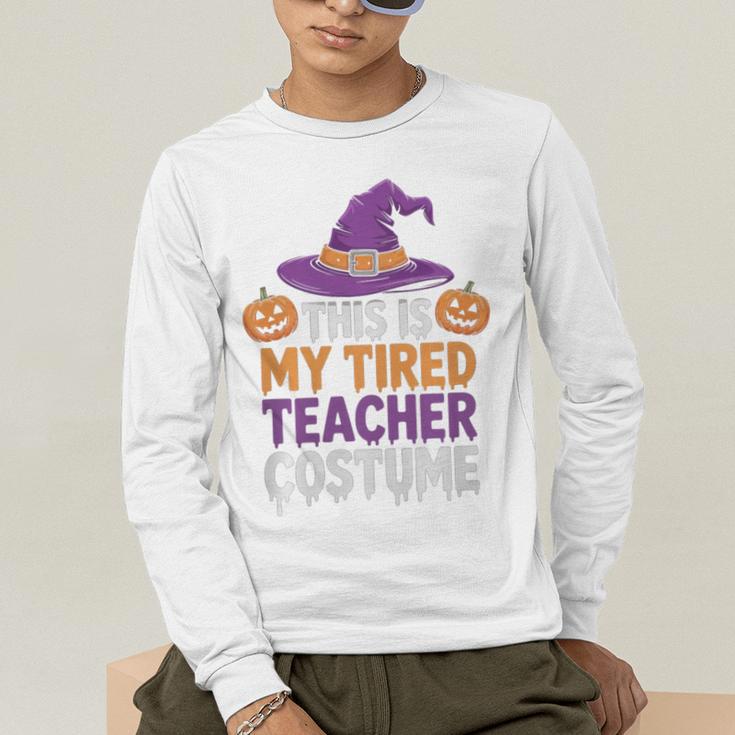 This Is My Tired Teacher Costume Halloween Premium Tri-Blend Men's Long Sleeve T-Shirt, funny gift