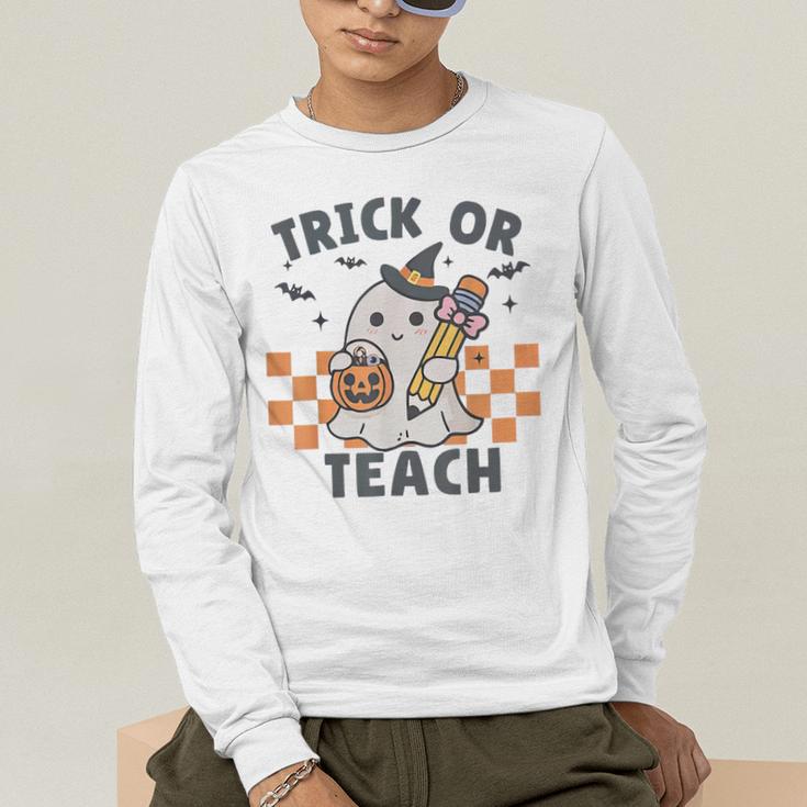 Trick Or Teach Teacher Men's Long Sleeve T-Shirt, funny gift Trick Or Teach Teacher Men's Long Sleeve T-Shirt, funny gift