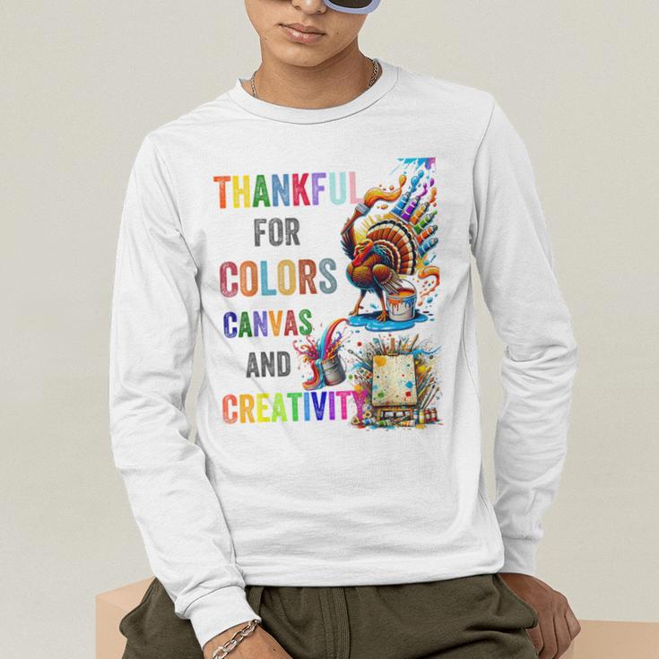 Turkey Thanksgiving Art Teacher Costume Tee For Artists Men's Long Sleeve T-Shirt, funny gift