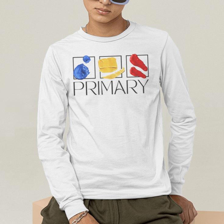 Women Art Teacher Back To School Artist Primary Color Theory Men's Long Sleeve T-Shirt, funny gift