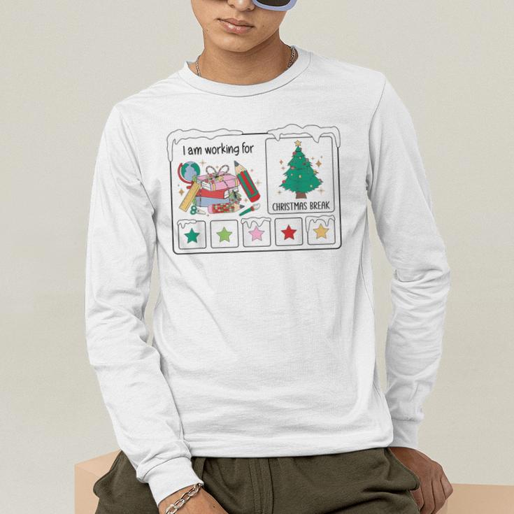 I Am Working For Christmas Break Special Education Teacher Men's Long Sleeve T-Shirt, funny gift