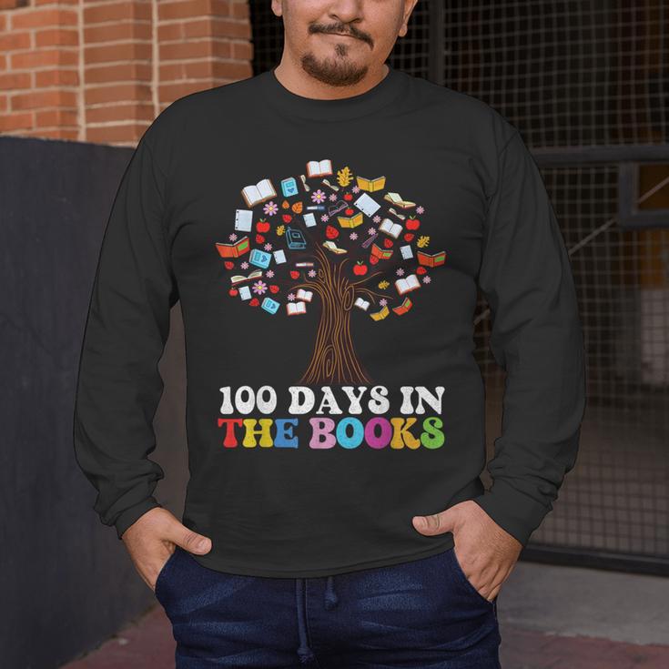 100 Days In The Books Reading Teacher 100th Day Of School Men's Long Sleeve T-Shirt, funny design 100 Days In The Books Reading Teacher 100th Day Of School Men's Long Sleeve T-Shirt, funny design