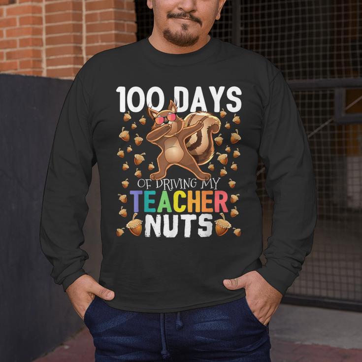 100 Days Of Driving My Teacher Nuts Dabbing Squirrel School Men's Long Sleeve T-Shirt, funny design 100 Days Of Driving My Teacher Nuts Dabbing Squirrel School Men's Long Sleeve T-Shirt, funny design