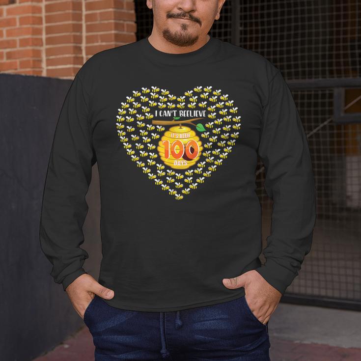 100 Days Of School Bee Hive Tree Hearts Teachers Student Kid Men's Long Sleeve T-Shirt, funny design 100 Days Of School Bee Hive Tree Hearts Teachers Student Kid Men's Long Sleeve T-Shirt, funny design