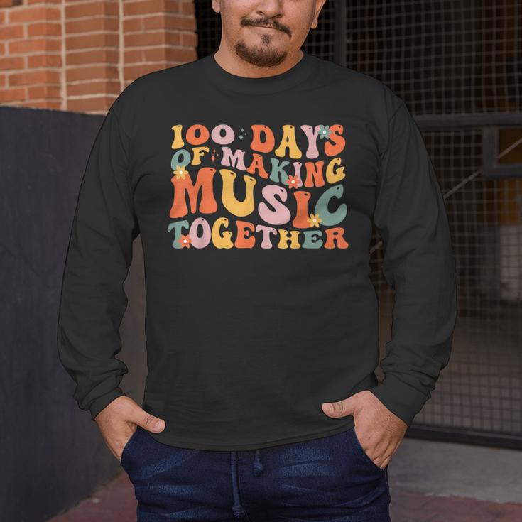 100 Days Of School Music Teacher Men's Long Sleeve T-Shirt, funny design 100 Days Of School Music Teacher Men's Long Sleeve T-Shirt, funny design