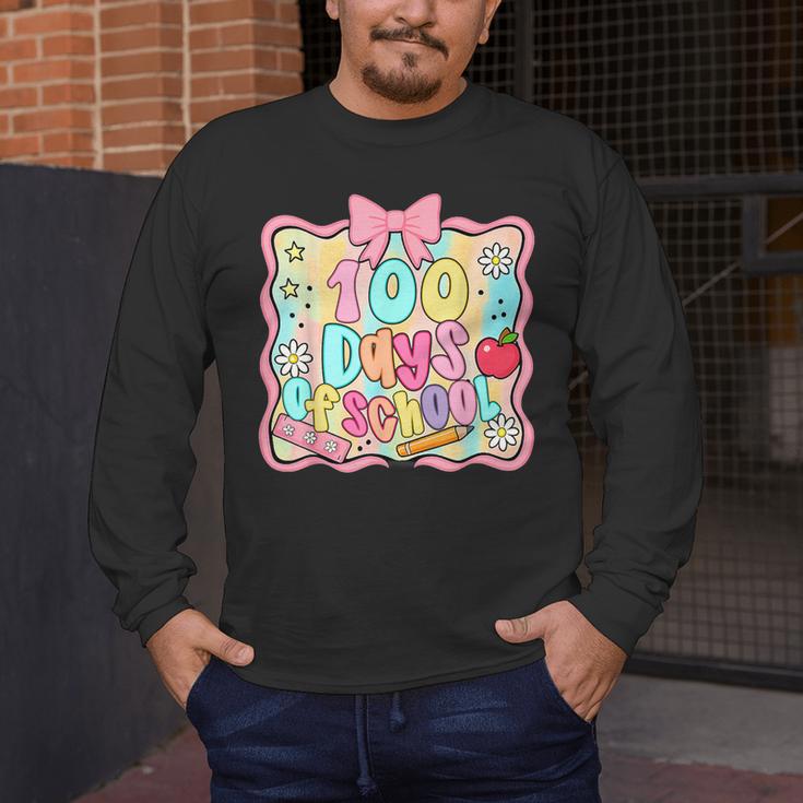 100 Days Of School Preppy 100th Day Of School Teacher Kids Men's Long Sleeve T-Shirt, funny design 100 Days Of School Preppy 100th Day Of School Teacher Kids Men's Long Sleeve T-Shirt, funny design