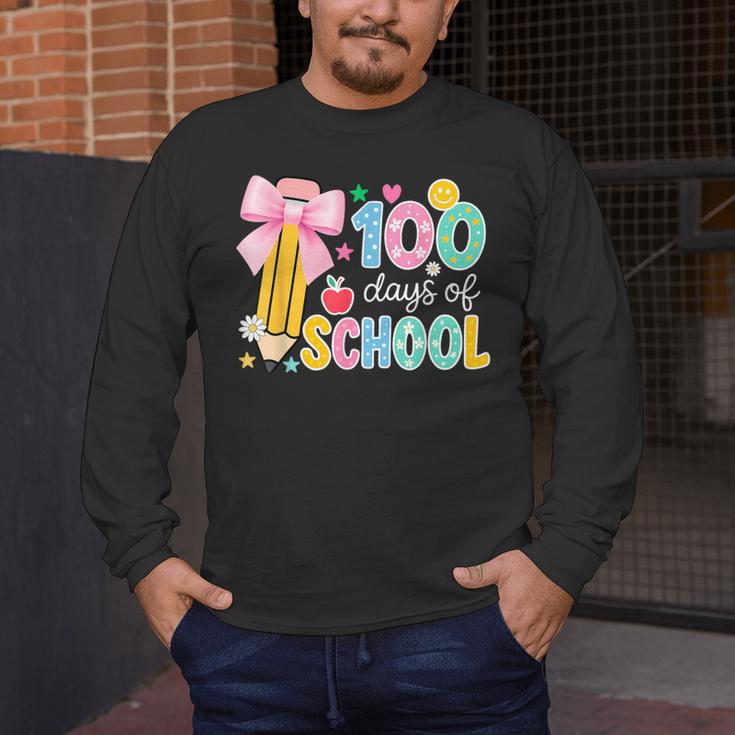 100 Days Of School Preppy 100th Day Of School Teachers Girls Men's Long Sleeve T-Shirt, funny design 100 Days Of School Preppy 100th Day Of School Teachers Girls Men's Long Sleeve T-Shirt, funny design