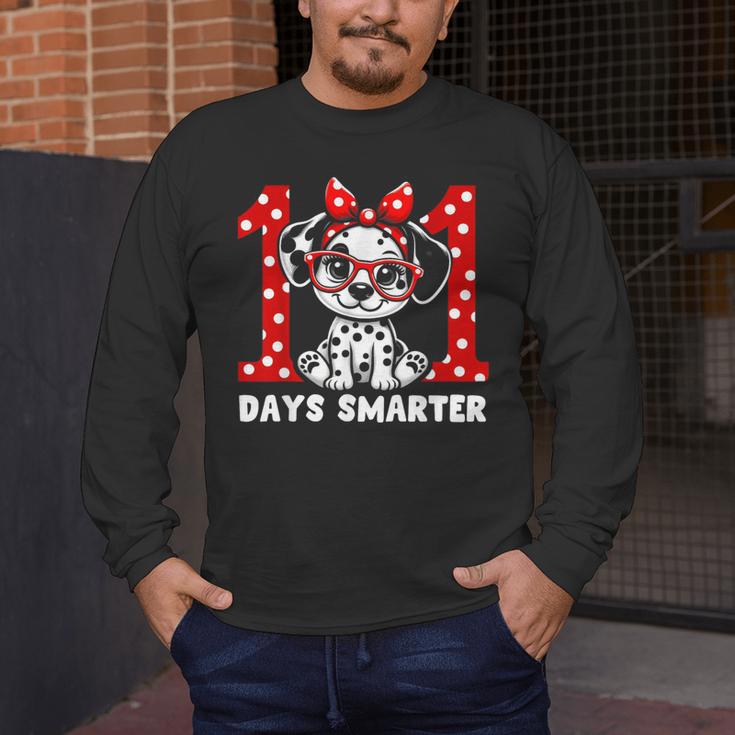 100 Days Smarter 101st Day School Dalmatian Dog Teacher Kids Men's Long Sleeve T-Shirt, funny design