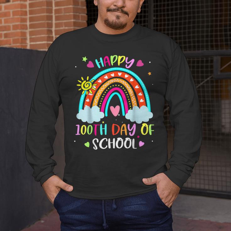 100th Day Of School Rainbow Happy 100 Days Smarter Teacher Men's Long Sleeve T-Shirt, funny design 100th Day Of School Rainbow Happy 100 Days Smarter Teacher Men's Long Sleeve T-Shirt, funny design