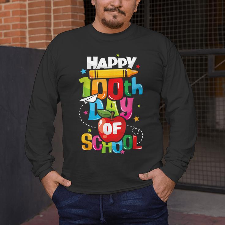 100th Day Of School Teachers Kids Child Happy 100 Days Men's Long Sleeve T-Shirt, funny design