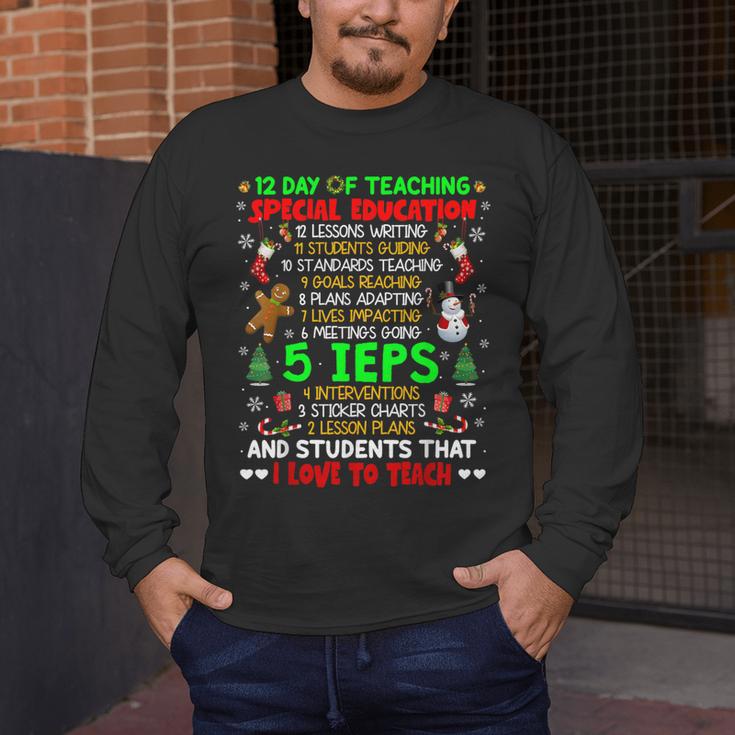 12 Days Of Teaching Special Education IEPS SPED Teacher Xmas Men's Long Sleeve T-Shirt, funny design 12 Days Of Teaching Special Education IEPS SPED Teacher Xmas Men's Long Sleeve T-Shirt, funny design