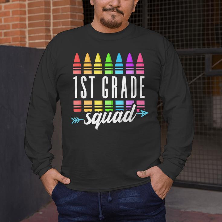 1st Grade Squad Back To School First Grade Teacher Boy Girl Men's Long Sleeve T-Shirt, funny design 1st Grade Squad Back To School First Grade Teacher Boy Girl Men's Long Sleeve T-Shirt, funny design