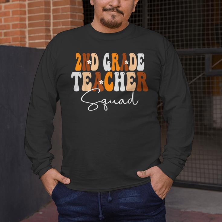 2nd Grade Teacher Squad Cute Women Groovy Fall Autumn Lovers Men's Long Sleeve T-Shirt, funny design 2nd Grade Teacher Squad Cute Women Groovy Fall Autumn Lovers Men's Long Sleeve T-Shirt, funny design