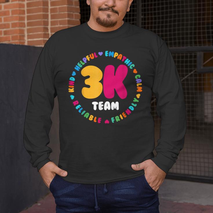 3K Team & Teacher Squad Threes Crew PreK Elementary Team Men's Long Sleeve T-Shirt, funny design 3K Team & Teacher Squad Threes Crew PreK Elementary Team Men's Long Sleeve T-Shirt, funny design