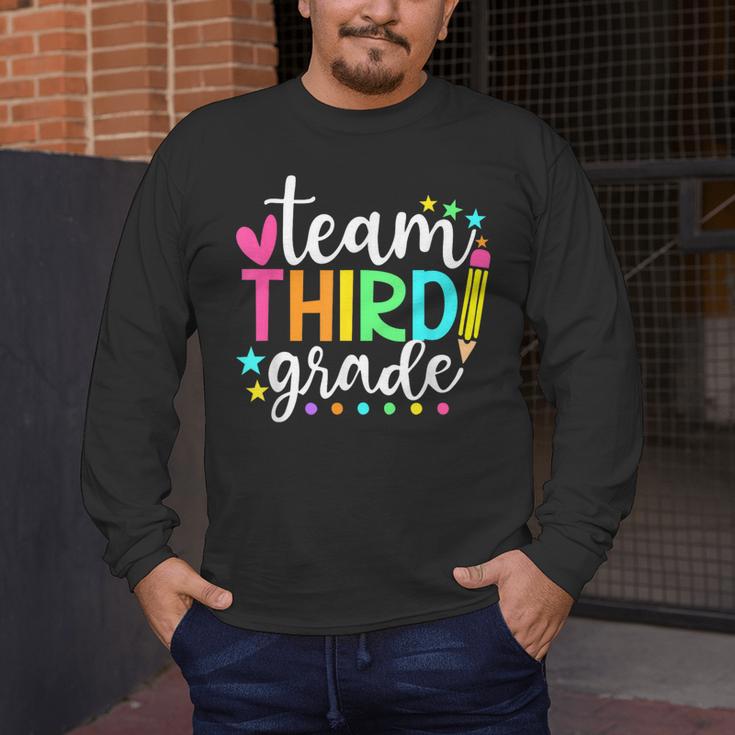3rd Grade Team Pencil Teacher Student Back To School Girls Men's Long Sleeve T-Shirt, funny design
