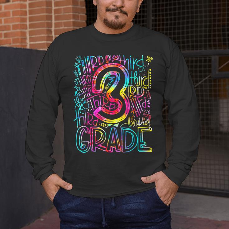 3rd Grade Typography Team Third Grade Teacher Back To School Men's Long Sleeve T-Shirt, funny design