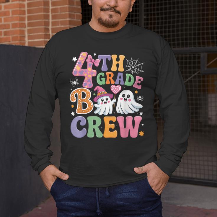 4th Grade Boo Crew Fourth Grade Teacher Kids Happy Halloween Men's Long Sleeve T-Shirt, funny design