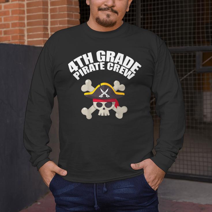4th Grade Pirate Crew Halloween Costume Cool Teacher Student Men's Long Sleeve T-Shirt, funny design