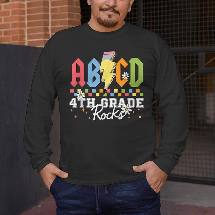 4th Grade Rocks ABCD Back To School Rock Teachers Men's Long Sleeve T-Shirt, funny design 4th Grade Rocks ABCD Back To School Rock Teachers Men's Long Sleeve T-Shirt, funny design